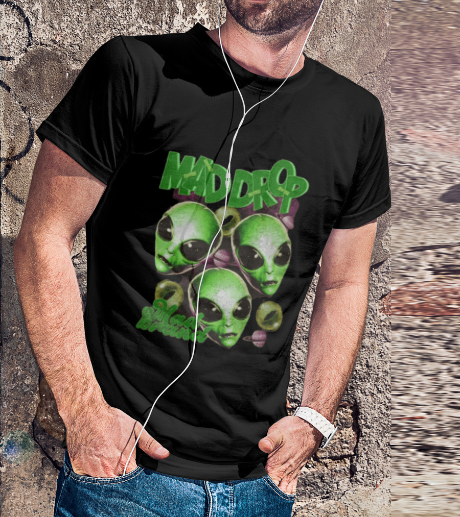 Mad Drop Aliens Space Planets Mad Brand T-Shirt