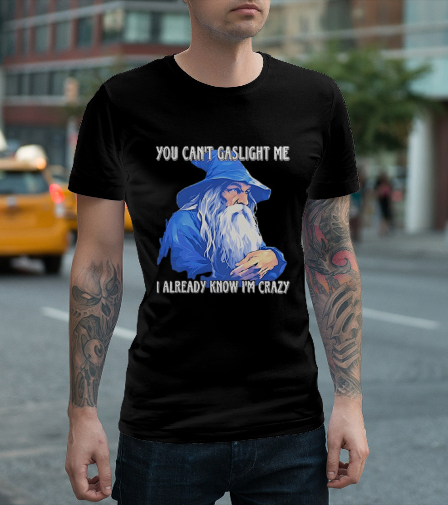 You Can't Gaslight Me I Already Know I'm Crazy Wizard Robe And Hat T-Shirt