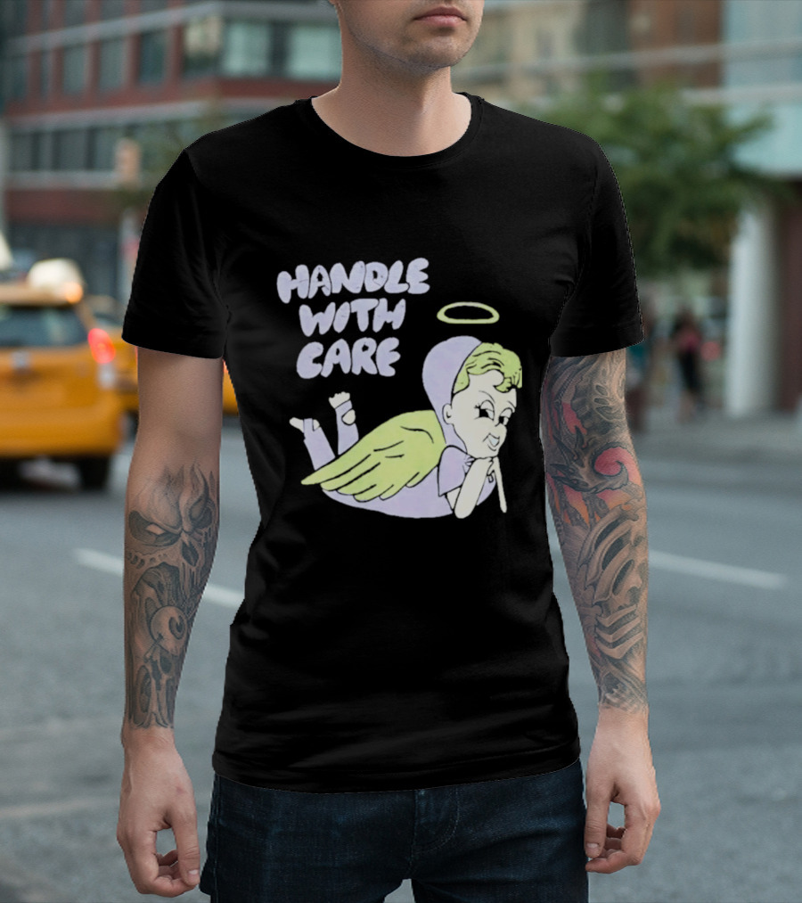 Handle With Care Angel Pastel Halo Wings T-Shirt