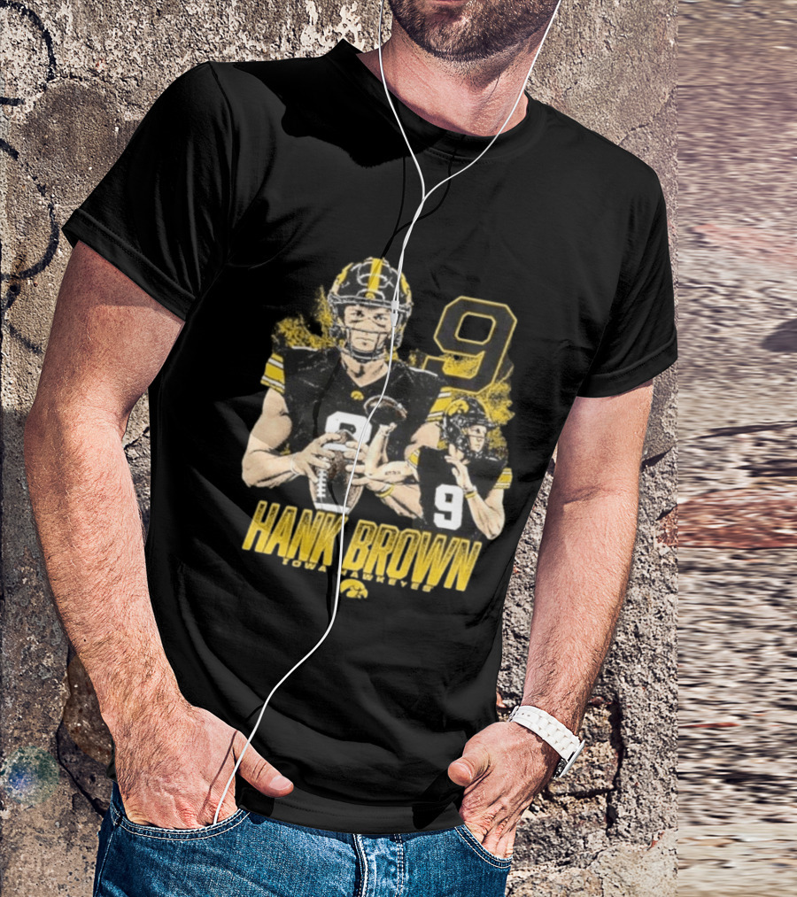 Hank Brown Iowa Hawkeyes Number 9 Football Player T-Shirt
