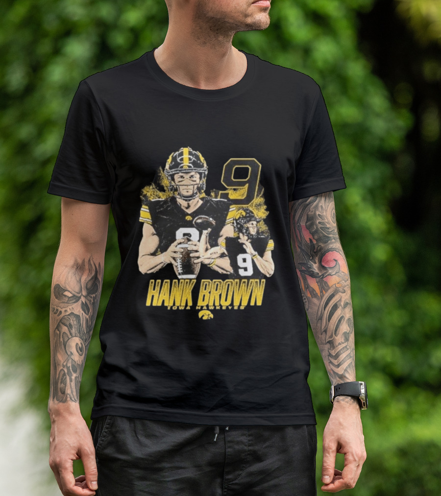 Hank Brown Iowa Hawkeyes Number 9 Football Player T-Shirt