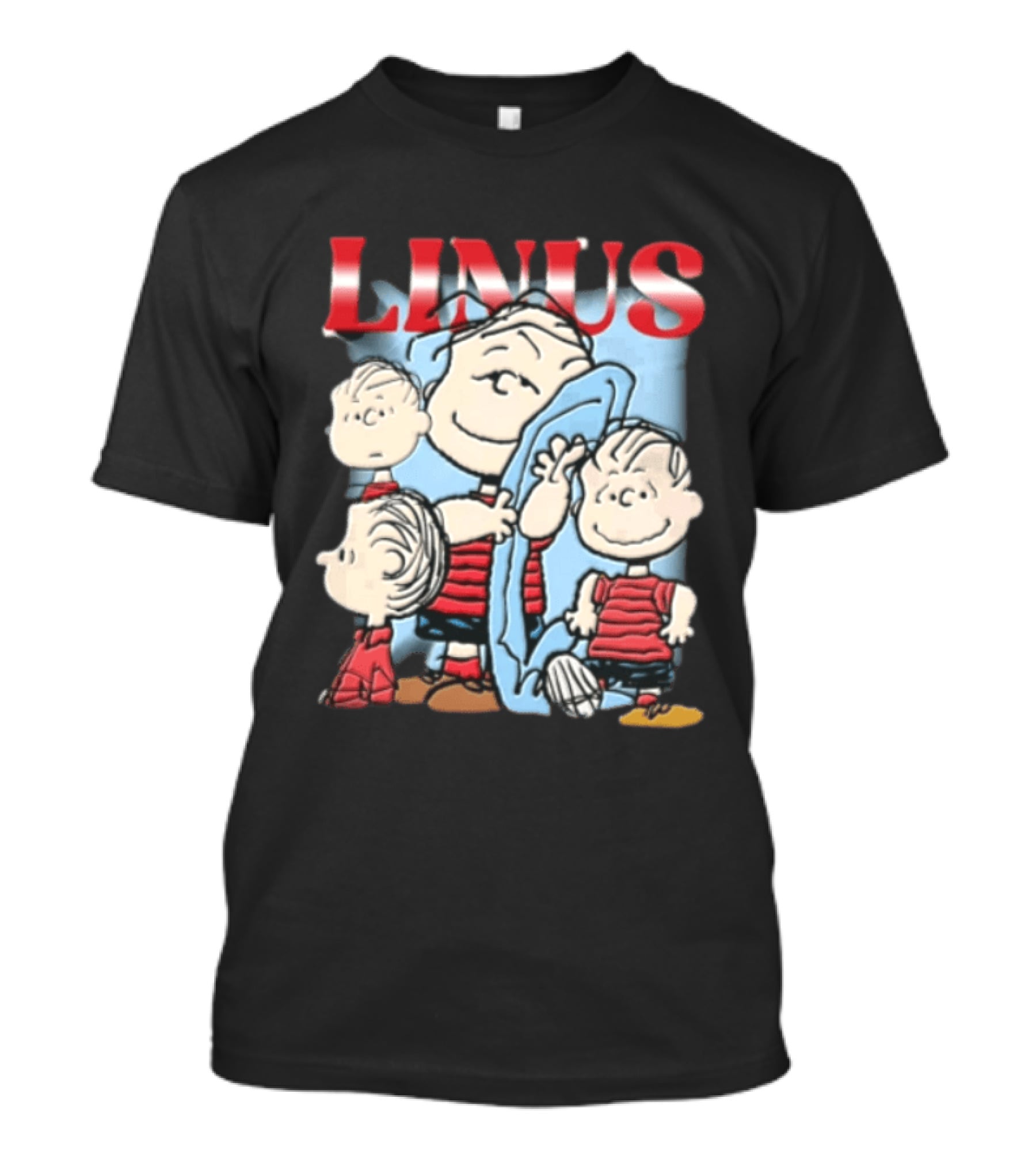 Peanuts Linus Holding Blue Blanket Bootleg Sparkle 2020 Collage T-Shirt