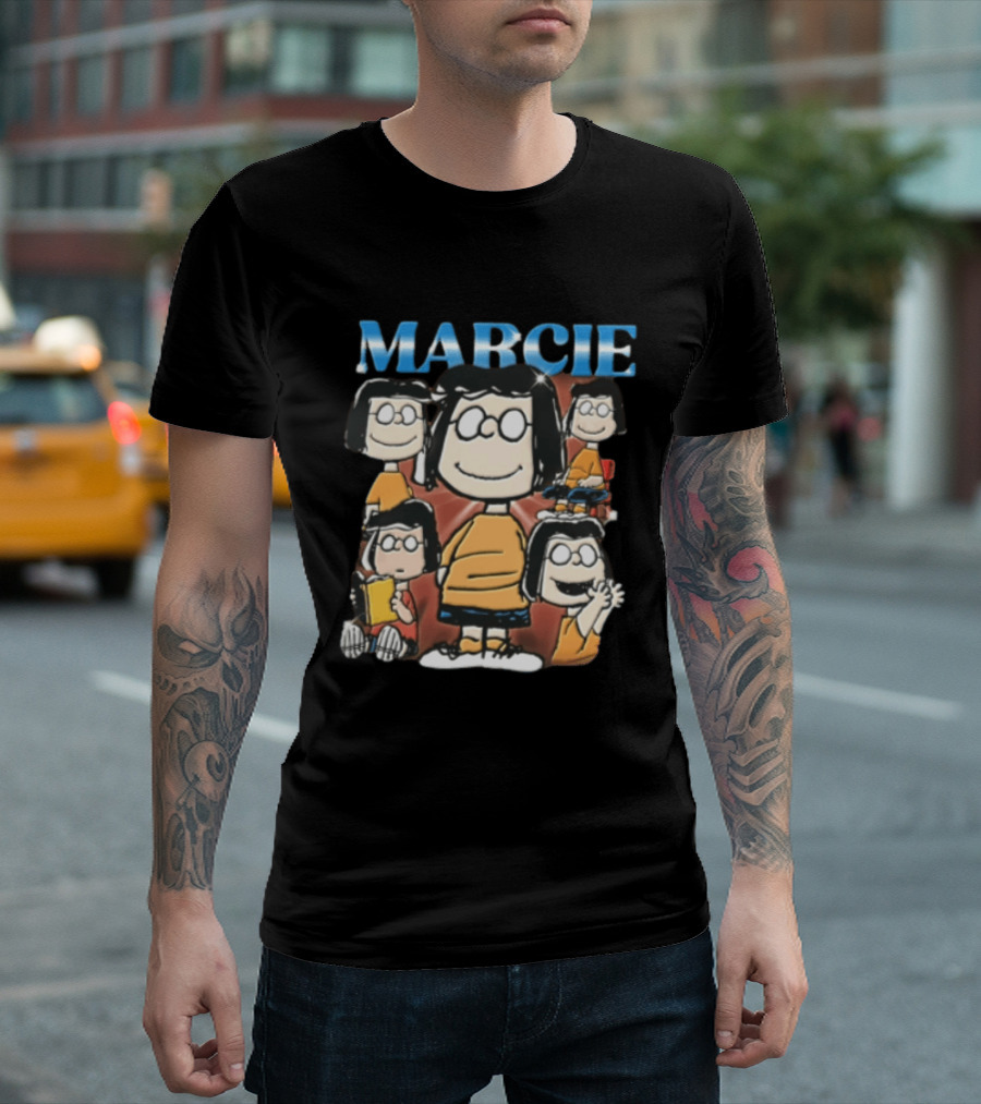 Peanuts Marcie Sparkle Cartoon Collage Bootleg T-Shirt