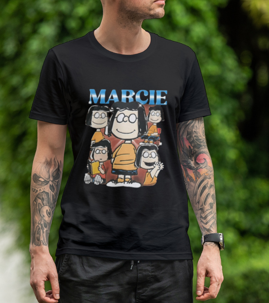 Peanuts Marcie Sparkle Cartoon Collage Bootleg T-Shirt