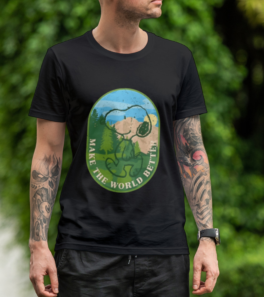 Snoopy Make The World Better Mountain Forest Retro Peanuts T-Shirt