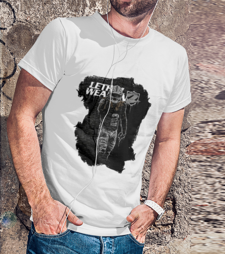 Las Vegas Raiders Davante Adams Lethal Weapon 17 Silver And Black Football T-Shirt