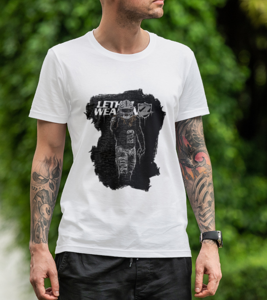 Las Vegas Raiders Davante Adams Lethal Weapon 17 Silver And Black Football T-Shirt