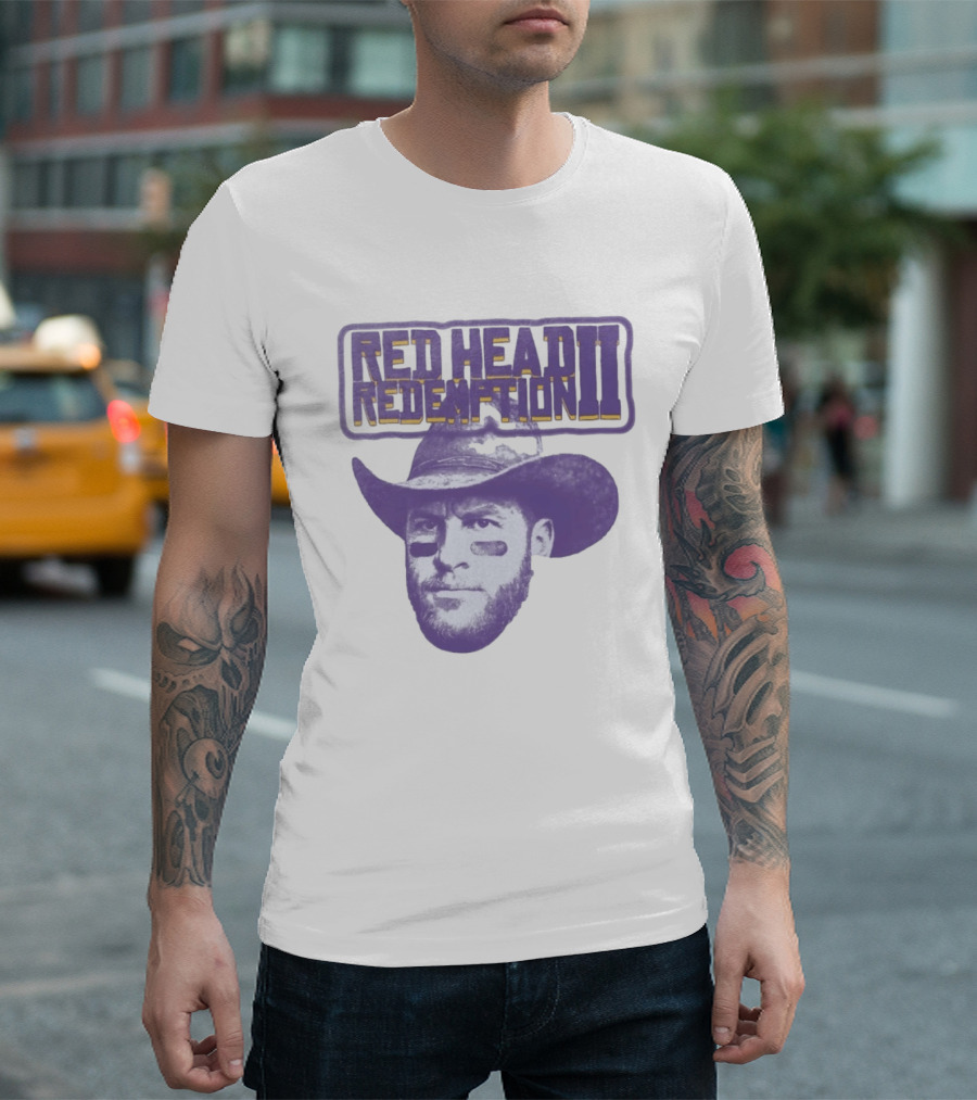Carson Wentz Red Head Redemption II Cowboy Hat Face Paint T-Shirt