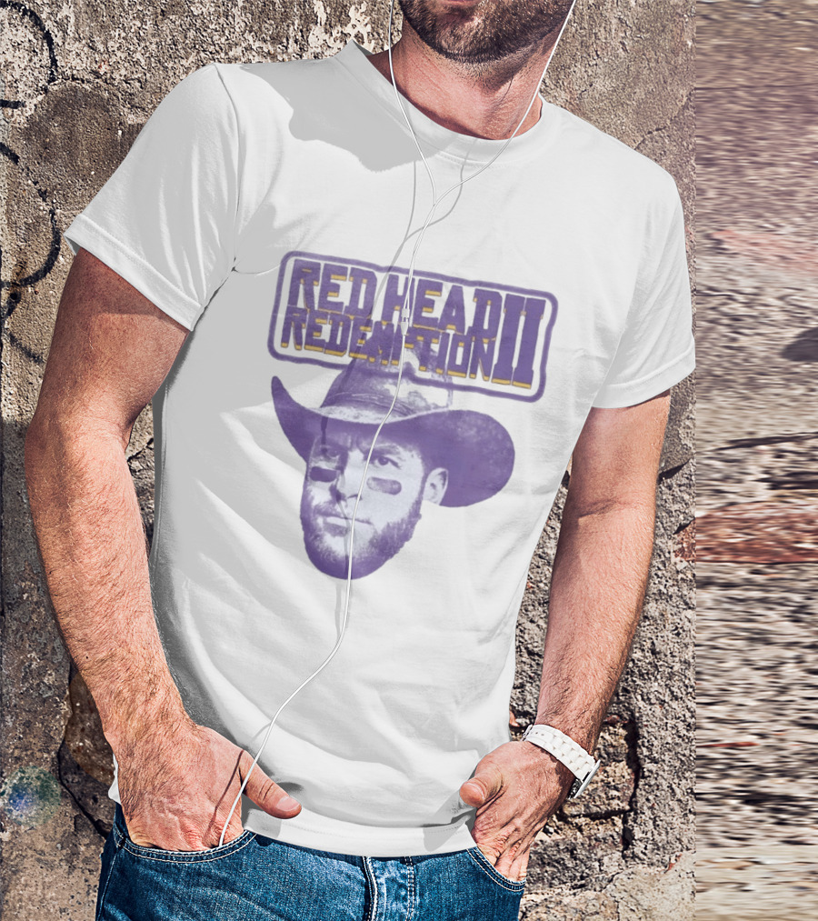 Carson Wentz Red Head Redemption II Cowboy Hat Face Paint T-Shirt