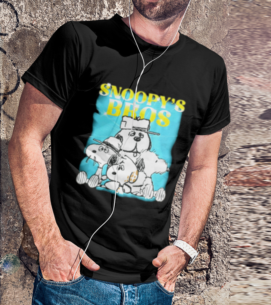 Snoopys Bros Cartoon Dogs Sparkles Blue Bootleg T-Shirt