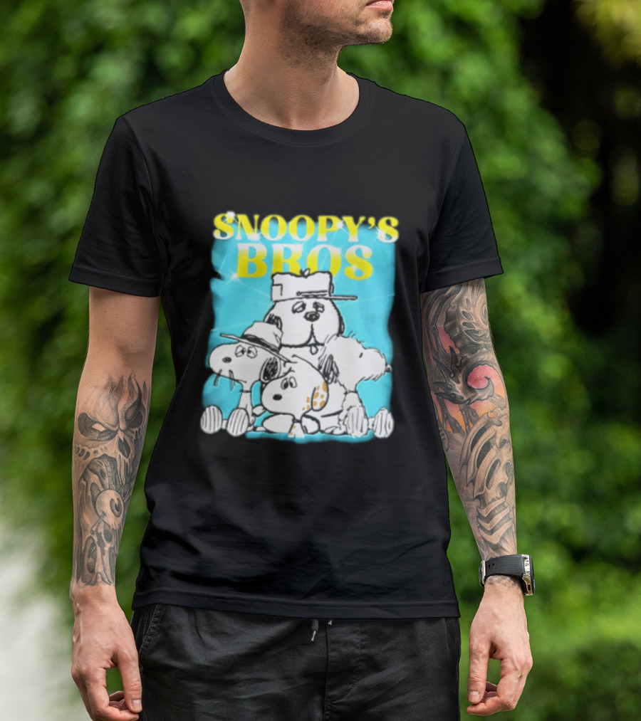 Snoopys Bros Cartoon Dogs Sparkles Blue Bootleg T-Shirt