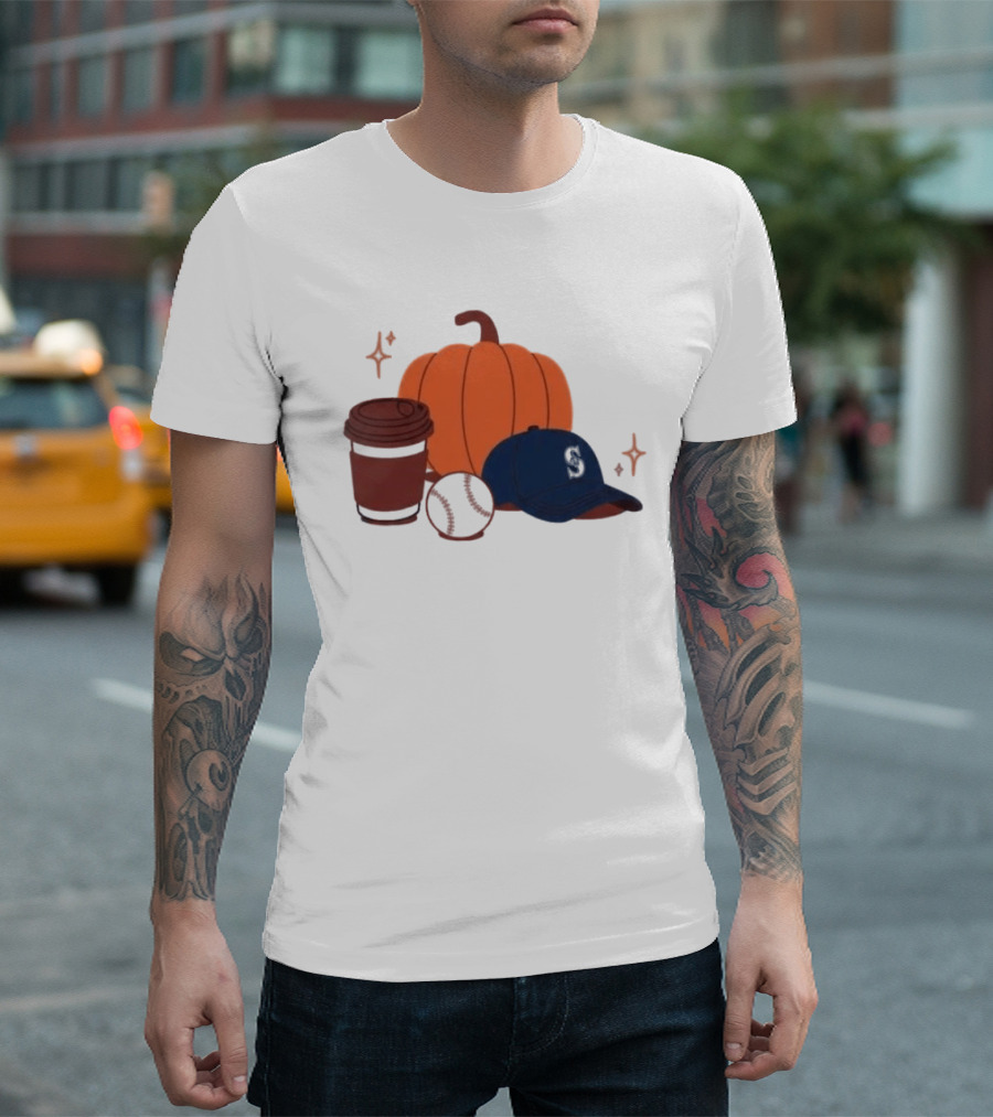 Seattle Mariners Pumpkinpalooza 2026 Coffee Baseball Cap Pumpkin T-Shirt