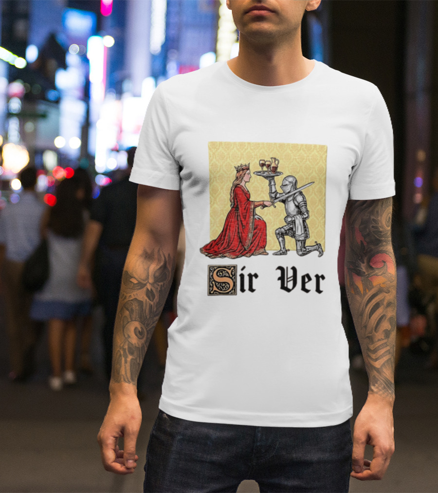 Sir Ver Knight Serving Wine To Queen Medieval Fantasy T-Shirt