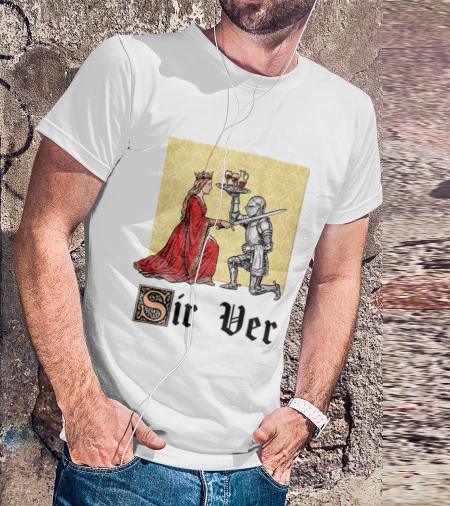 Sir Ver Knight Serving Wine To Queen Medieval Fantasy T-Shirt