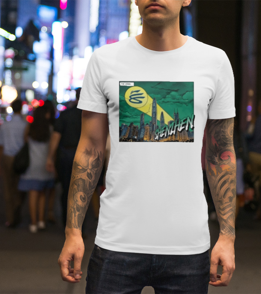 Stephen Curry Li Ning X Curry China Tour Shenzhen City Skyline Spotlight T-Shirt