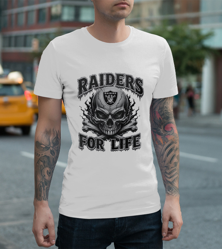 Las Vegas Raiders Skull Raiders For Life T-Shirt