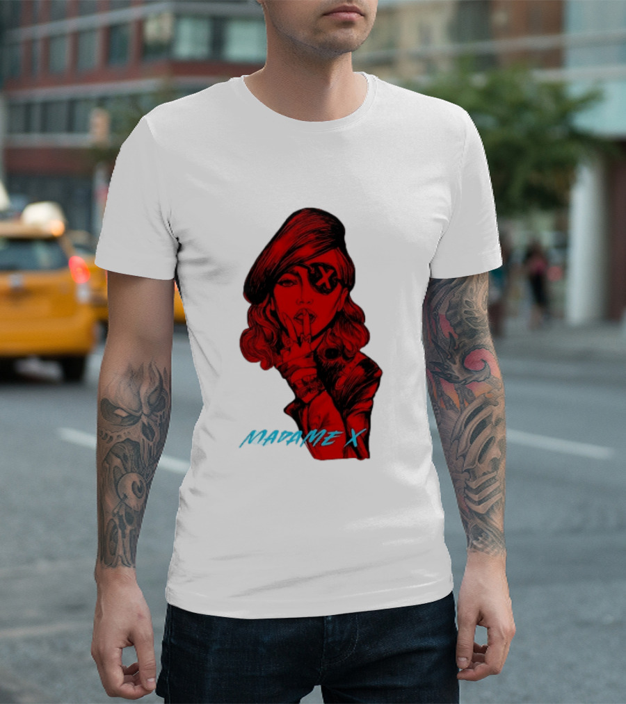 Madonna Madame X Beret Eye Patch Pop Music T-Shirt
