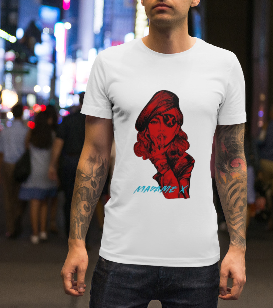 Madonna Madame X Beret Eye Patch Pop Music T-Shirt