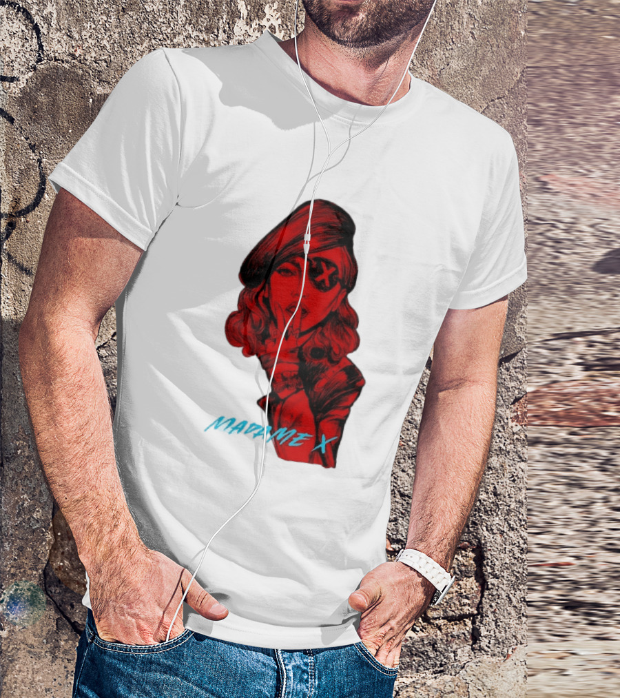 Madonna Madame X Beret Eye Patch Pop Music T-Shirt