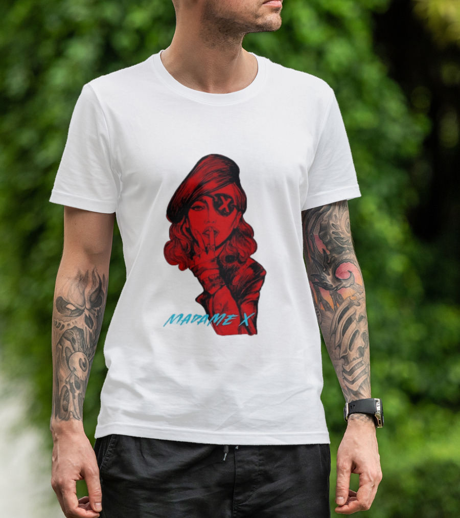 Madonna Madame X Beret Eye Patch Pop Music T-Shirt
