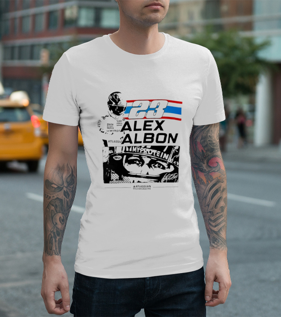 Alex Albon 23 Williams Racing Atlassian Myprotein T-Shirt