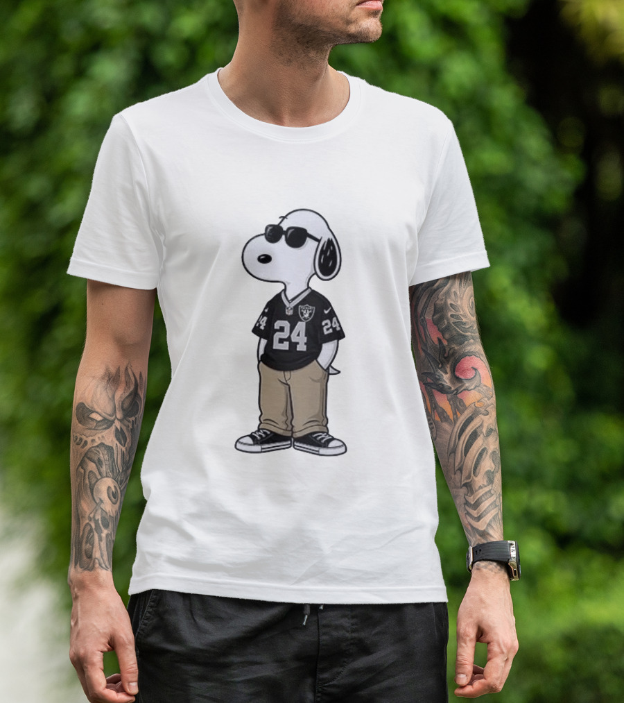 Las Vegas Raiders Peanuts Snoopy 24 Jersey Season Opener T-Shirt