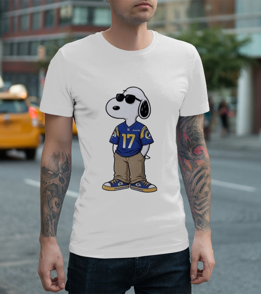 Los Angeles Rams Peanuts Snoopy Cool Style Collaboration Start Of The Season T-Shirt