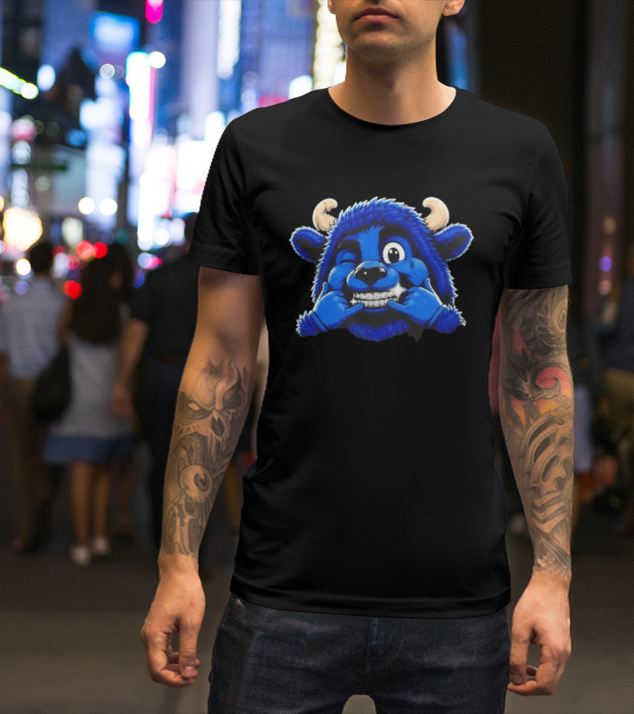 Buffalo Bills Billy Thuggin Character With Blue Buffalo Mascot And Braces T-Shirt