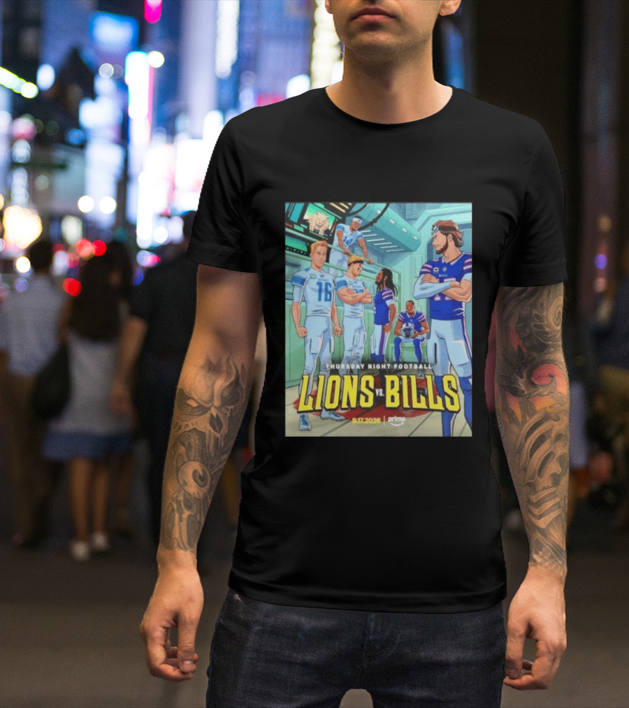 Thursday Night Football Lions Vs Bills 9.17.2026 Prime T-Shirt