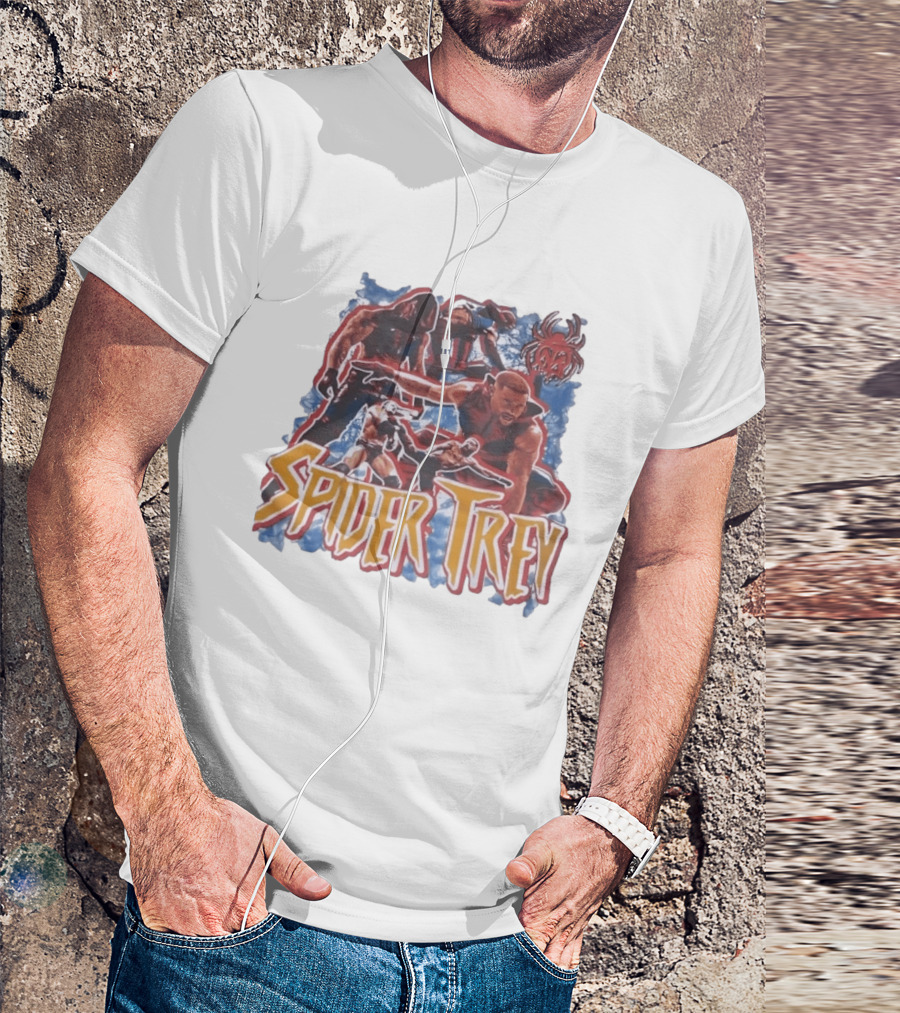 Spider Trey Wrestling Wrestler Sports Action Montage T-Shirt