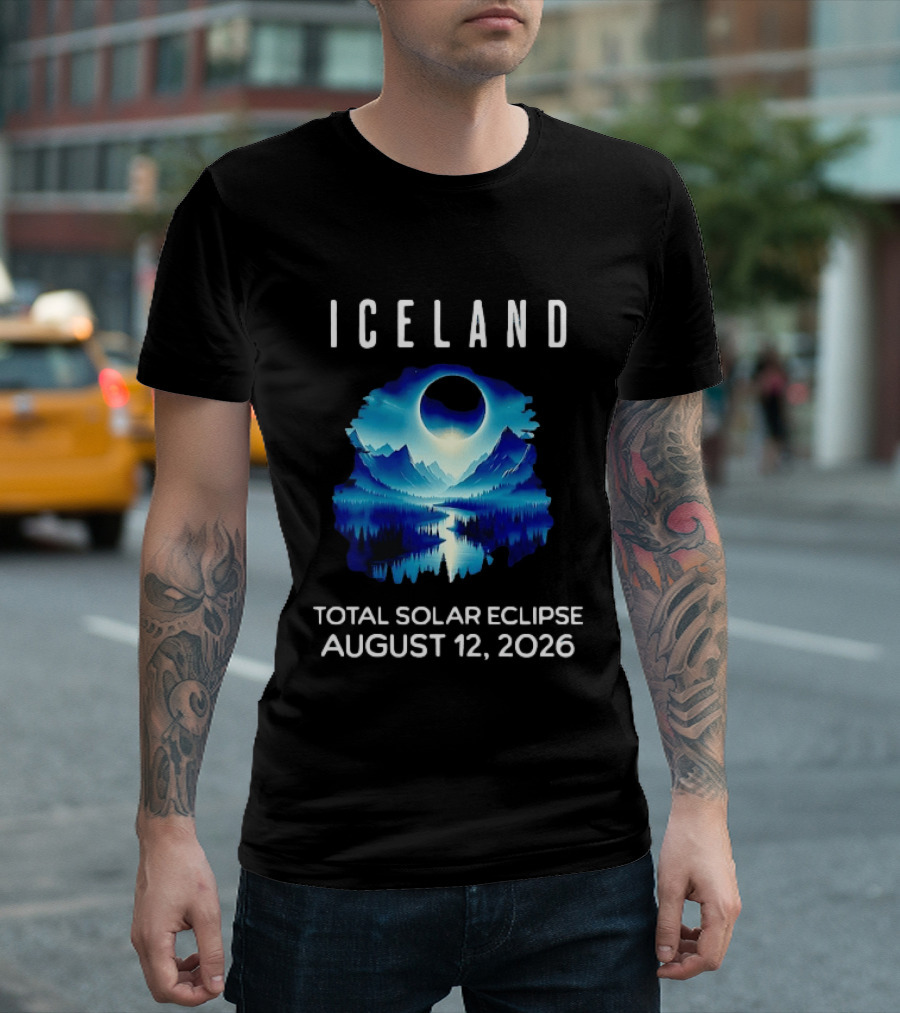 Iceland Solar Eclipse Event August 12 2026 Scenic Landscape T-Shirt