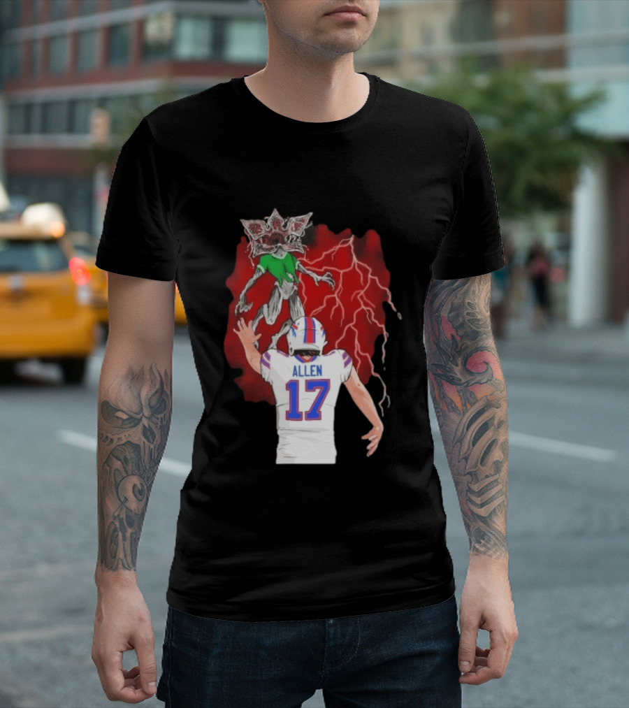 Josh Allen 17 Buffalo Bills Vs Demogorgon Stranger Things Epic T-Shirt