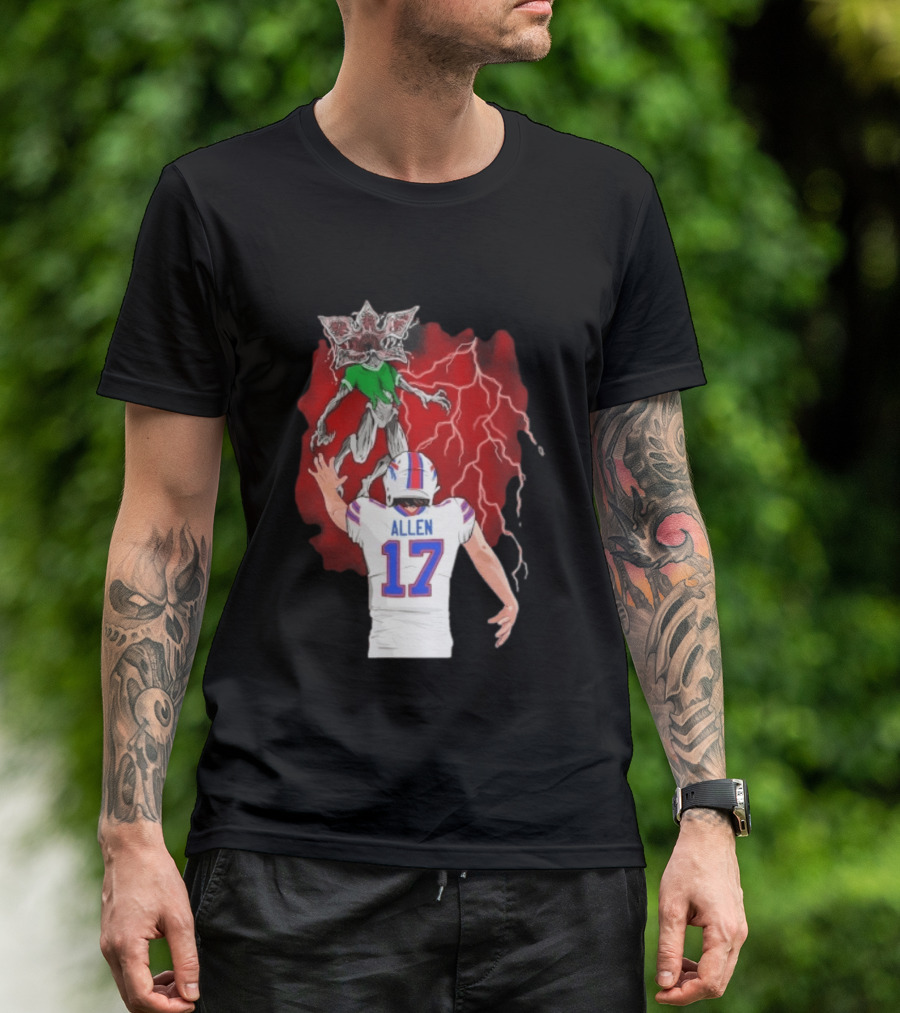 Josh Allen 17 Buffalo Bills Vs Demogorgon Stranger Things Epic T-Shirt