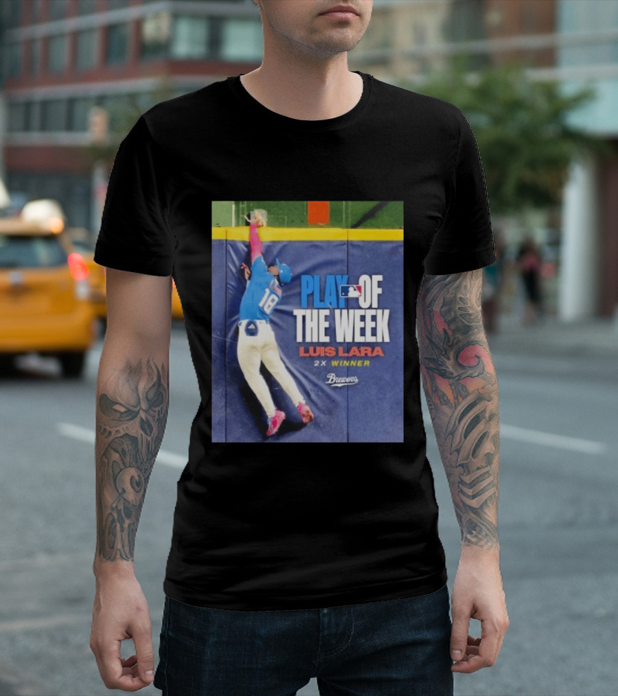 Luis Lara Play Of The Week 2x Winner Milwaukee Brewers T-Shirt