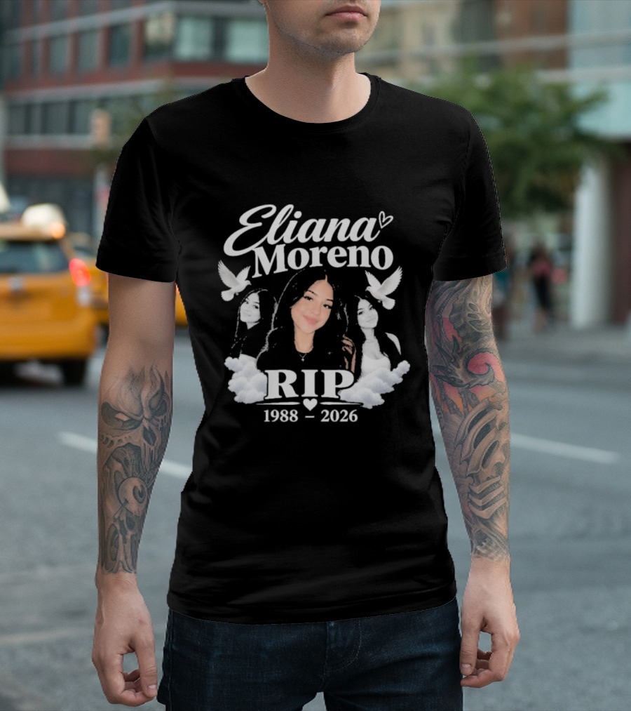 Eliana Moreno RIP 1988 2026 Memorial Tribute With Doves And Clouds T-Shirt