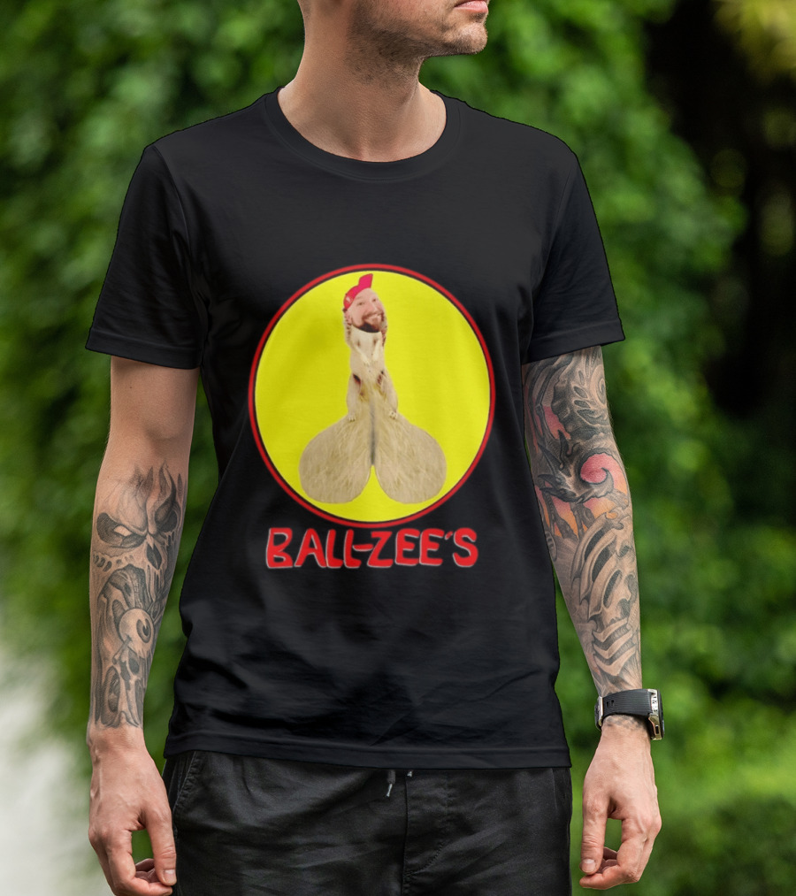 Ball Zee's Squirrel Meme Circle Red Cap T-Shirt