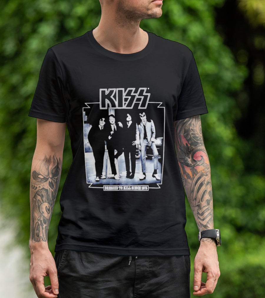Kiss Dressed To Kill Since 1975 Rock Music Band T-Shirt