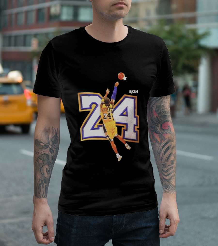 Kobe Bryant Los Angeles Lakers 8 24 Basketball Legend Jump Shot T-Shirt