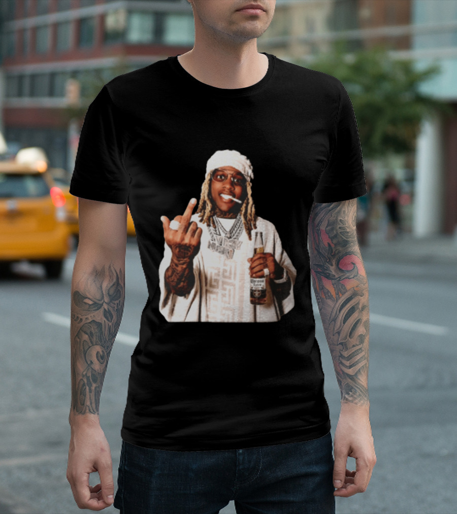 Lil Durk Only The Family Vroy Nick Corona Extra Beer Smoking Middle Finger T-Shirt