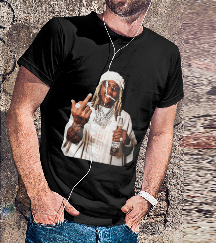 Lil Durk Only The Family Vroy Nick Corona Extra Beer Smoking Middle Finger T-Shirt