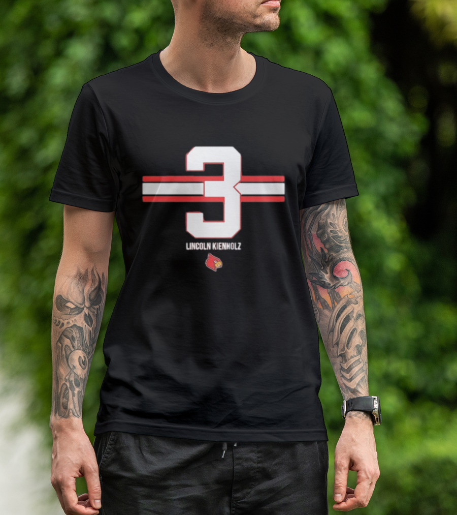 Lincoln Kienholz 3 Stripes Louisville Cardinals T-Shirt