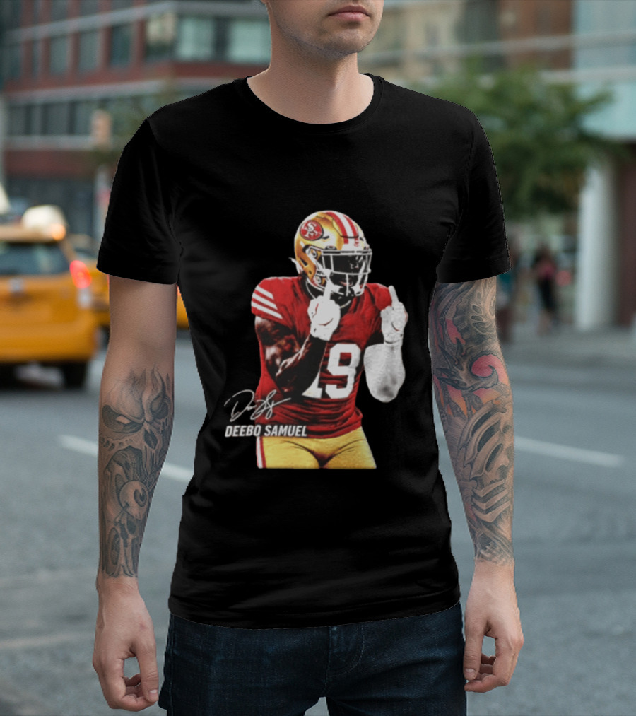 Deebo Samuel Number 19 San Francisco 49ers Signature Gesture T-Shirt