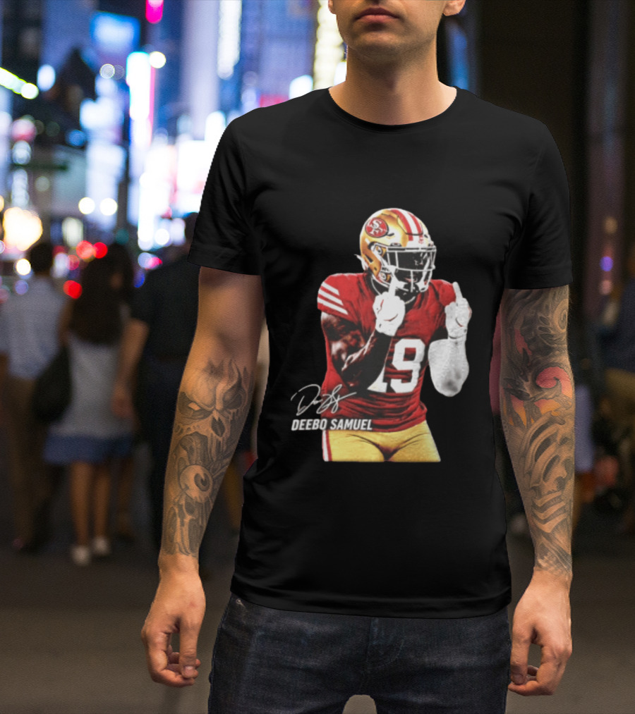 Deebo Samuel Number 19 San Francisco 49ers Signature Gesture T-Shirt