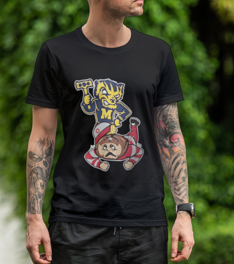 Michigan Wolverines Vs Ohio State Buckeyes Football Rivalry Mascot Showdown T-Shirt