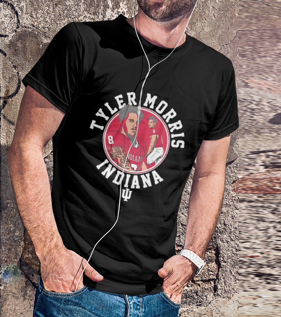 Tyler Morris Indiana Hoosiers Number 8 Football Player T-Shirt