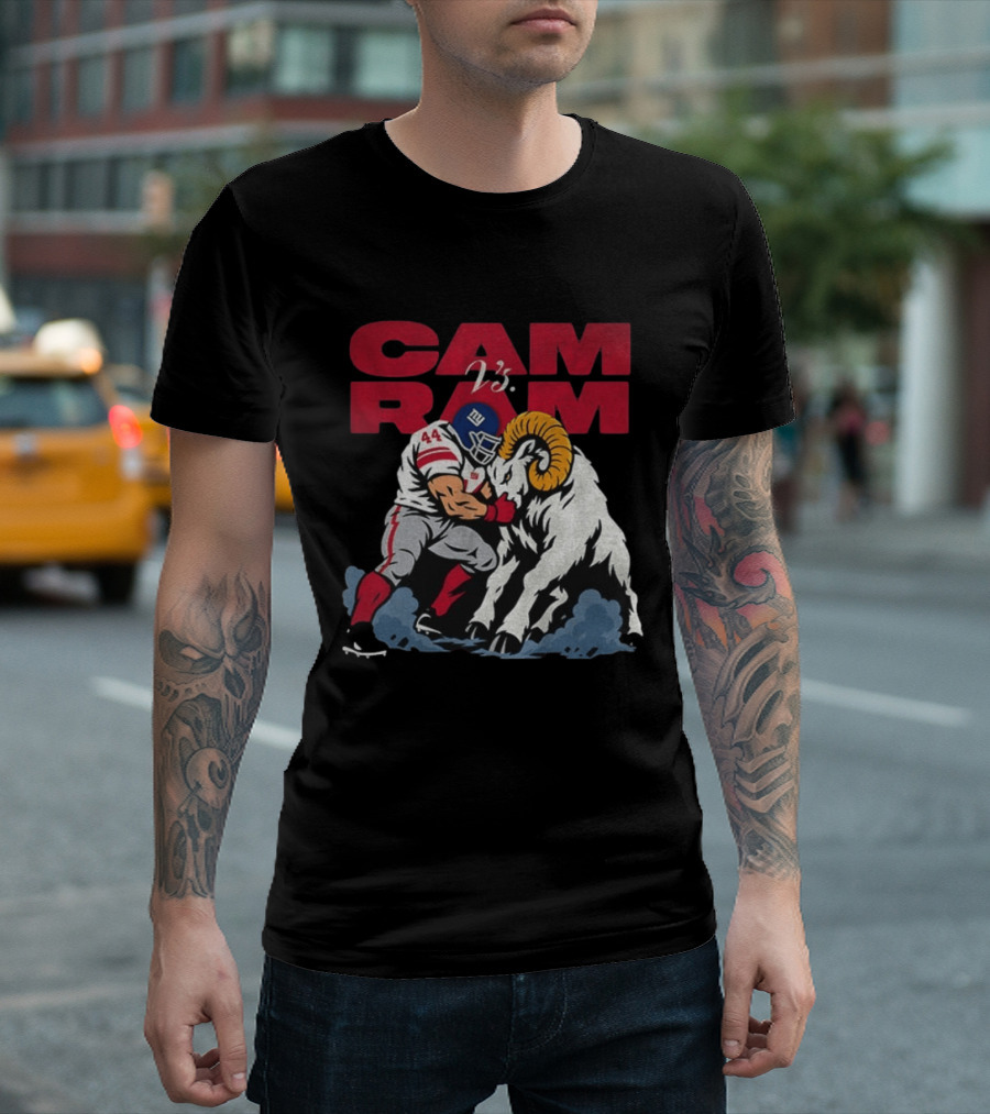 New York Giants Vs Rams Cam Ram Football Clash T-Shirt