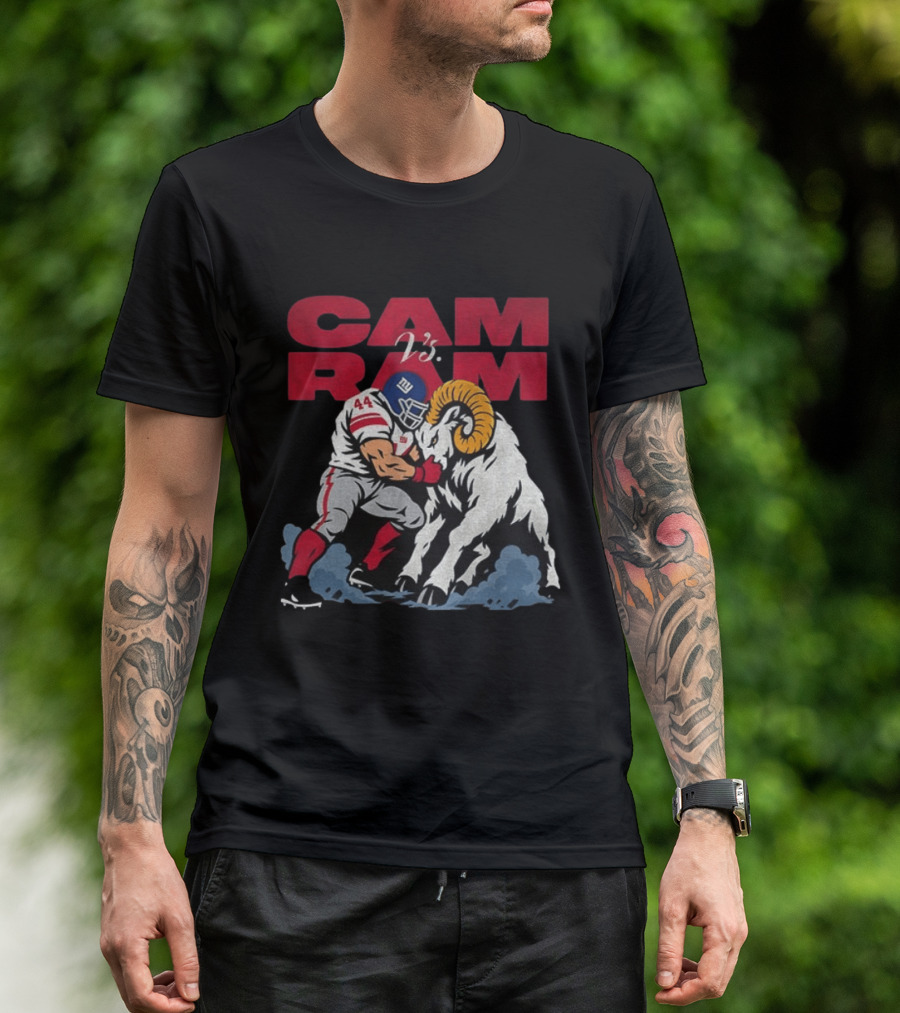 New York Giants Vs Rams Cam Ram Football Clash T-Shirt