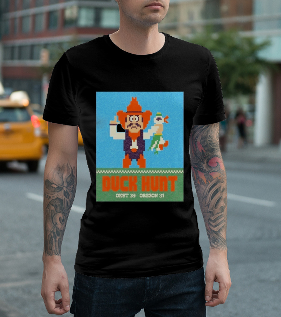 Oklahoma State Cowboys Duck Hunt OKST 39 Oregon 31 T-Shirt