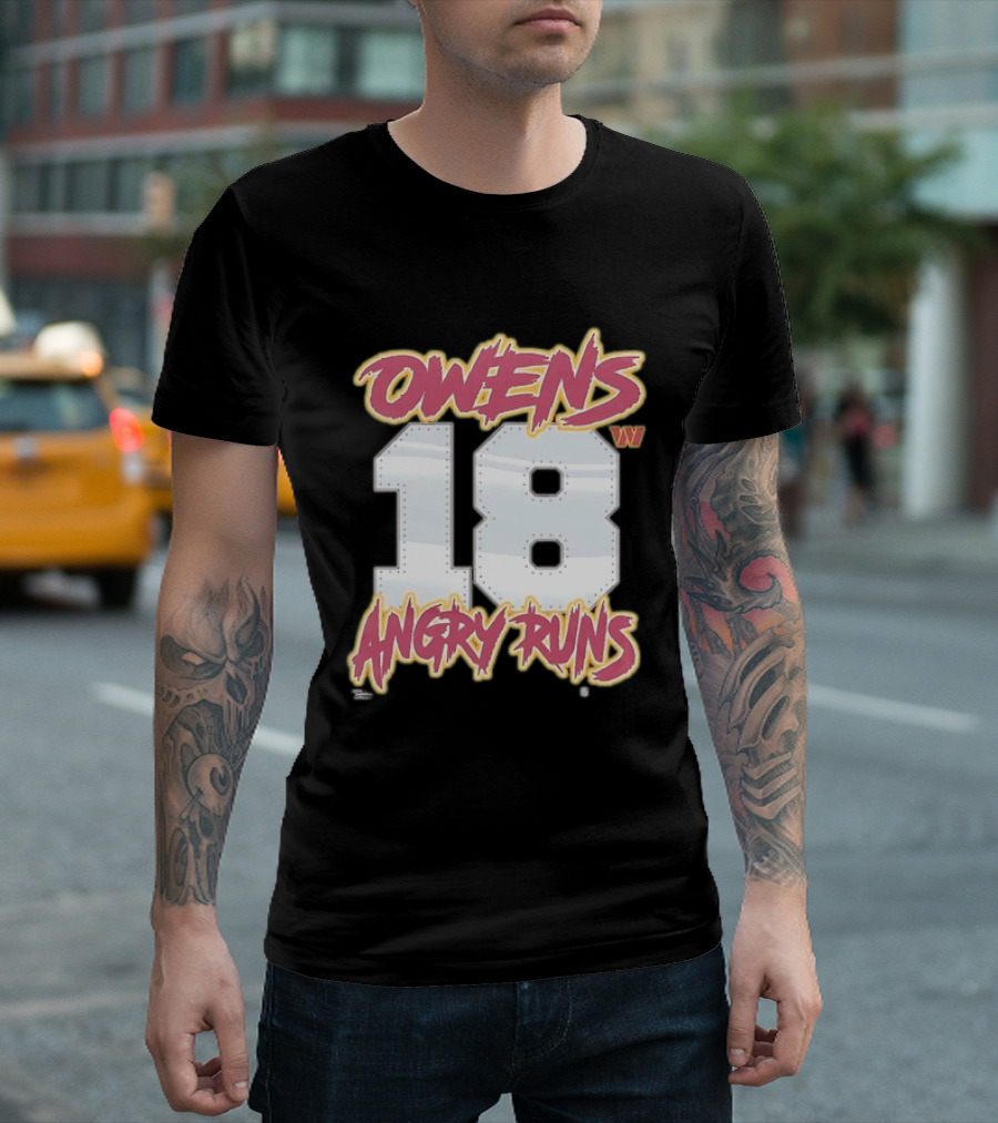 Owens 18 Washington Commanders Angry Runs Good Morning Football T-Shirt