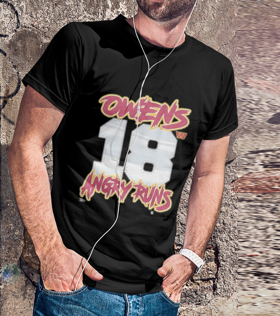 Owens 18 Washington Commanders Angry Runs Good Morning Football T-Shirt